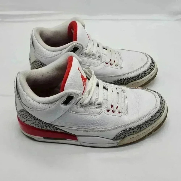 Nike Men\'s Air Jordan 3 Retro Hall of Fame Sneaker Shoes Red White Size 7.5 main image 5